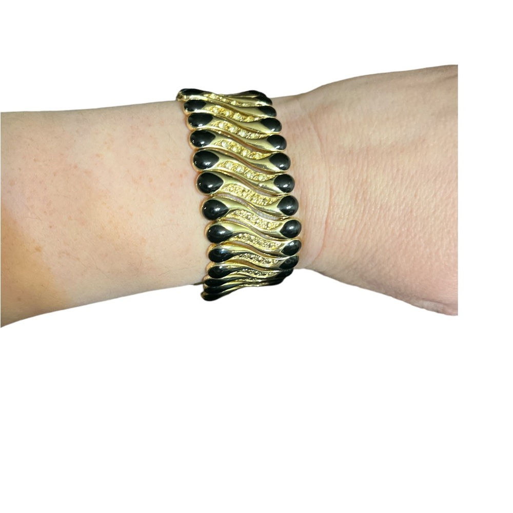 Vintage Gold Tone and Black Bracelet